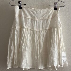 Forever 21 White Flowy Mini Skirt